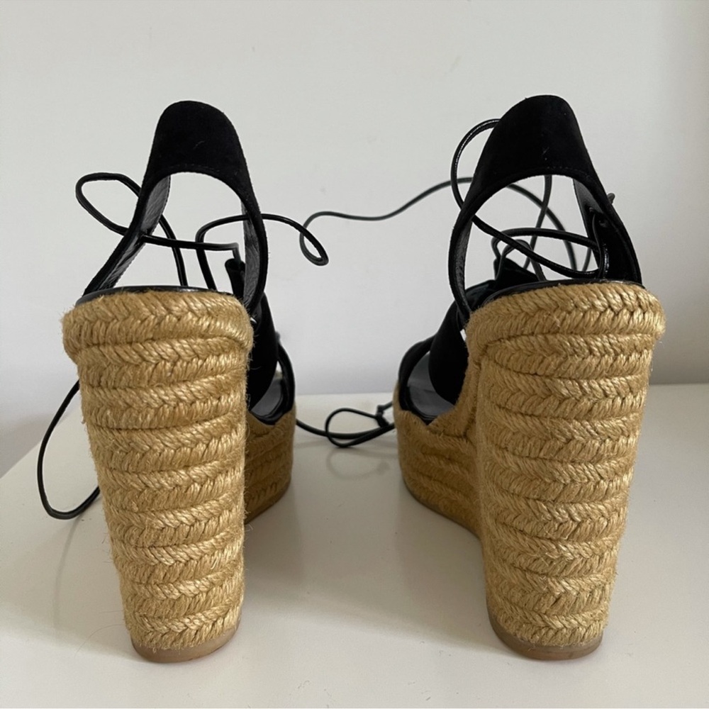 NEW IN BOX AUTHENTIC YSL SUEDE LACE UP WEDGES - Picture 9 of 16